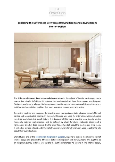 Exploring the Differences Between a Drawing Room and a Living .